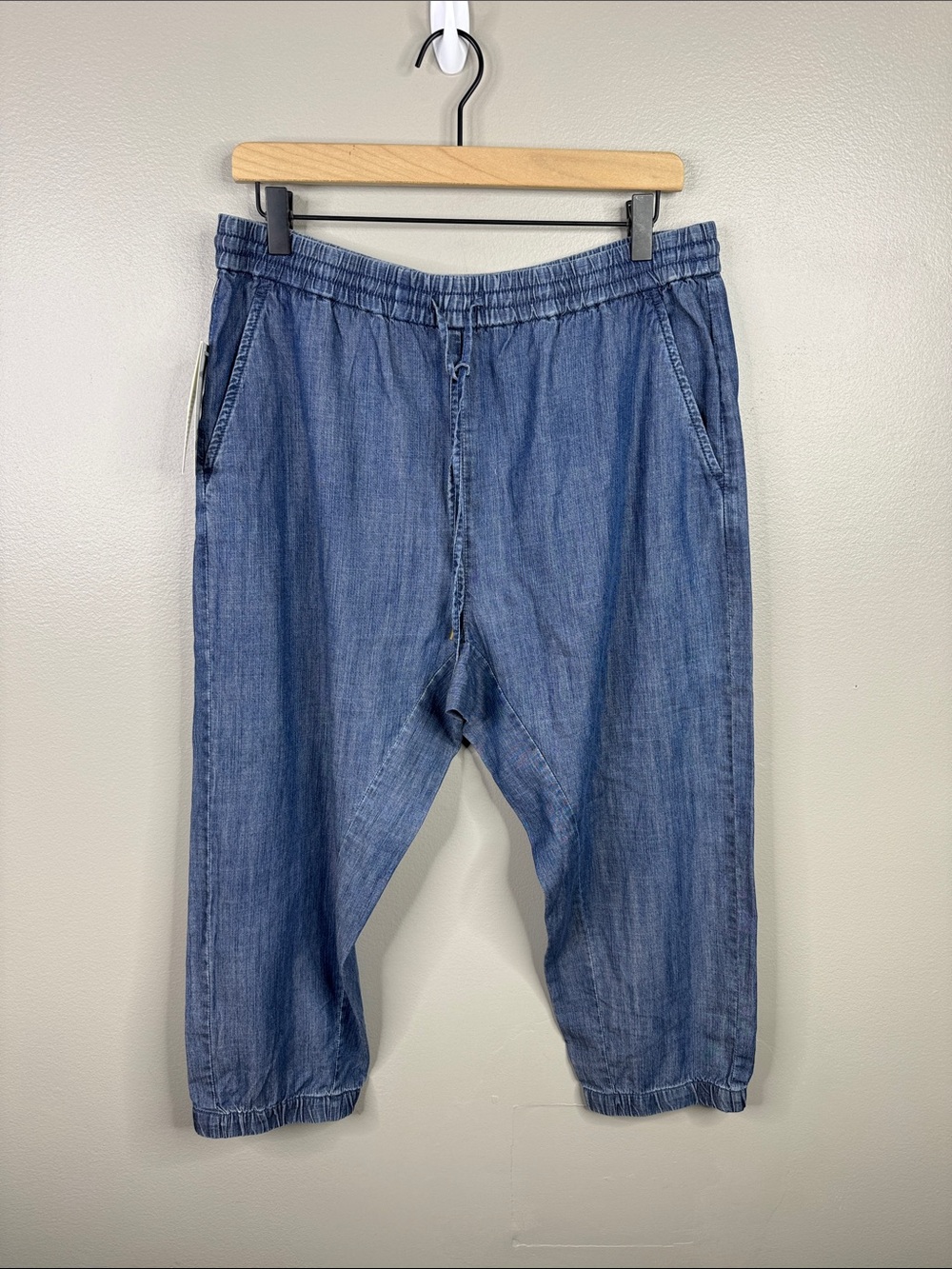 Eileen Fisher Tencel Organic Cotton Denim Chambray Slouchy Pants Women's Small
